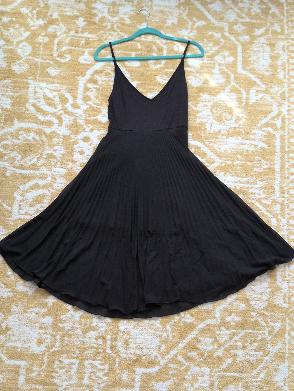 NWT See You Monday Black Pleated Midi Slip Dress - LBD